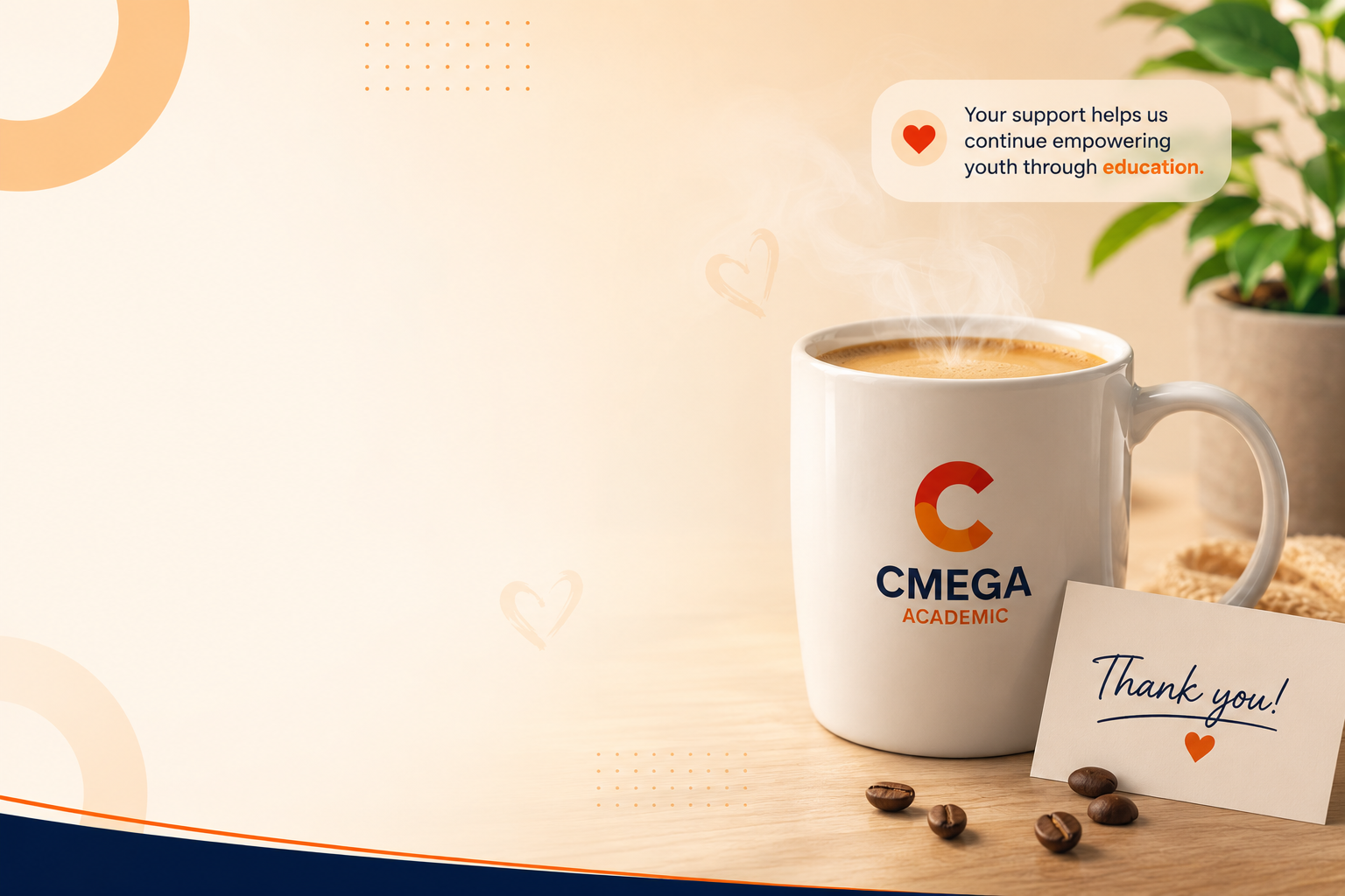 Coffee cup illustration for CMEGA support